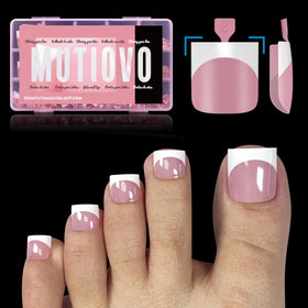 MUTIOVO Berry Pink toe tips pack provides quick, salon-like pedicure at home.