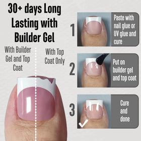 MUTIOVO Baby Pink soft gel toe tips with pre-applied primer.