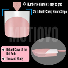 MUTIOVO Pre-applied tip primer and base coat for easy DIY pedicures.