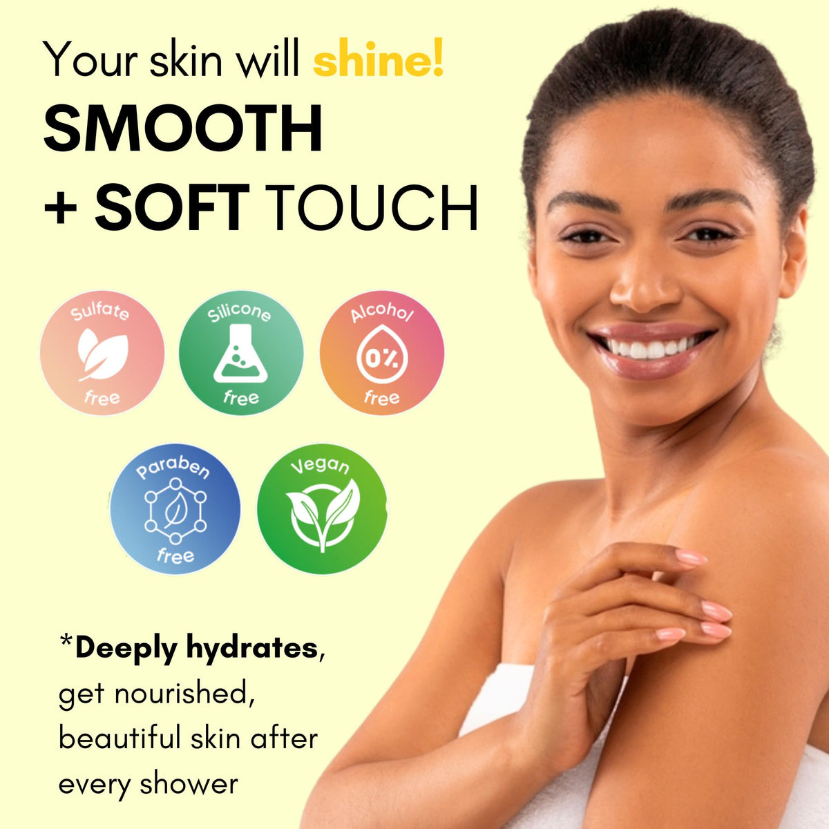 Muun exfoliating body wash designed for underarm and bikini-area cleansing