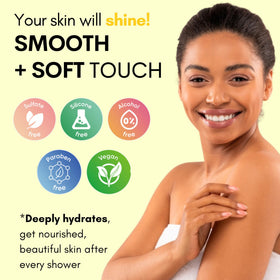 Muun exfoliating body wash designed for underarm and bikini-area cleansing