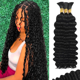 MUXFILLA 12-inch deep wave braiding hair for boho styles, durable and easy to manage