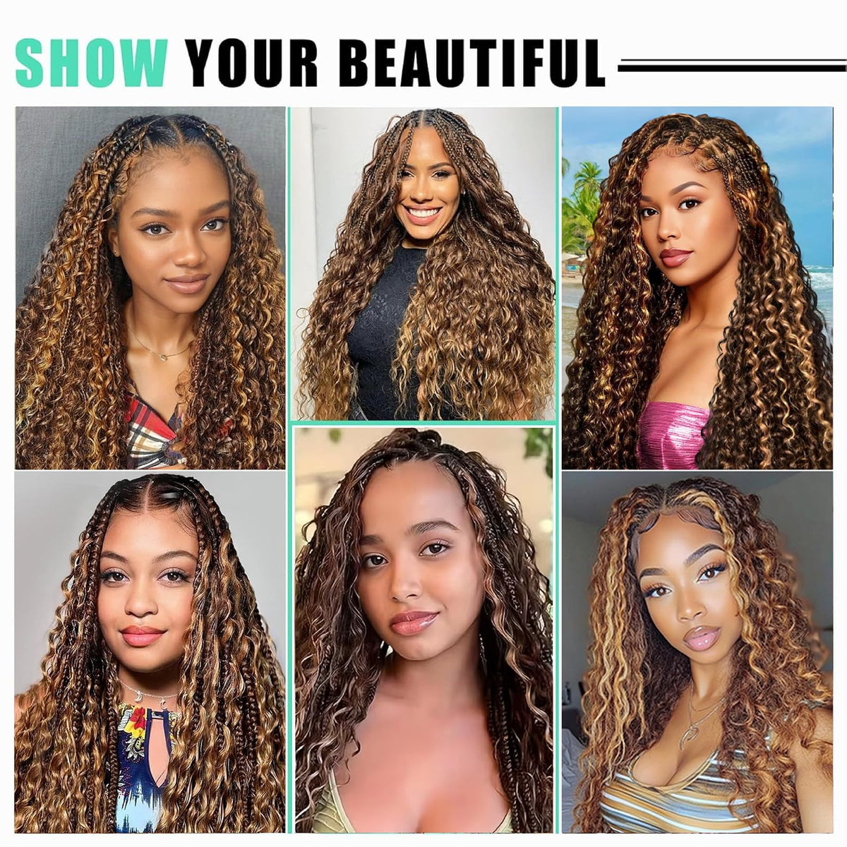 MUXFILLA Goddess braids bulk hair extension for dramatic boho looks.