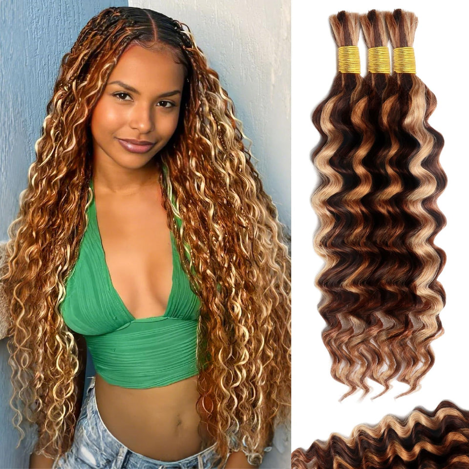 MUXFILLA highlight braiding hair 18in ombre P4/27/30 for versatile styles