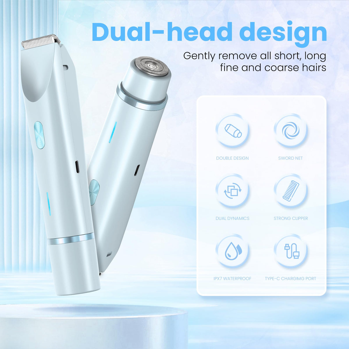 MUXUN 3D floating razor glides smoothly to remove hair from cheeks, chin and lips.