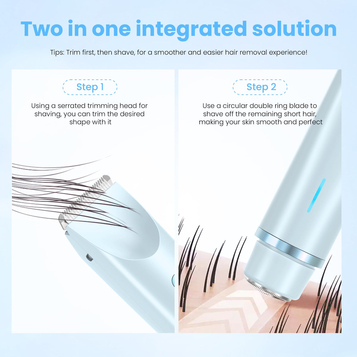 MUXUN ceramic blades are hypoallergenic for safe, painless shaving on sensitive areas.