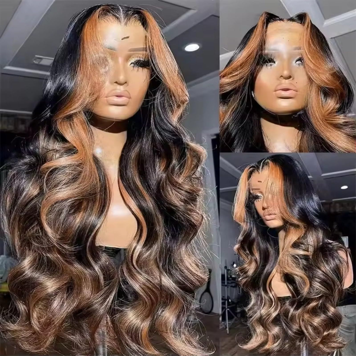 1B/30 ombre wig from MUZOJET ready for easy daily styling