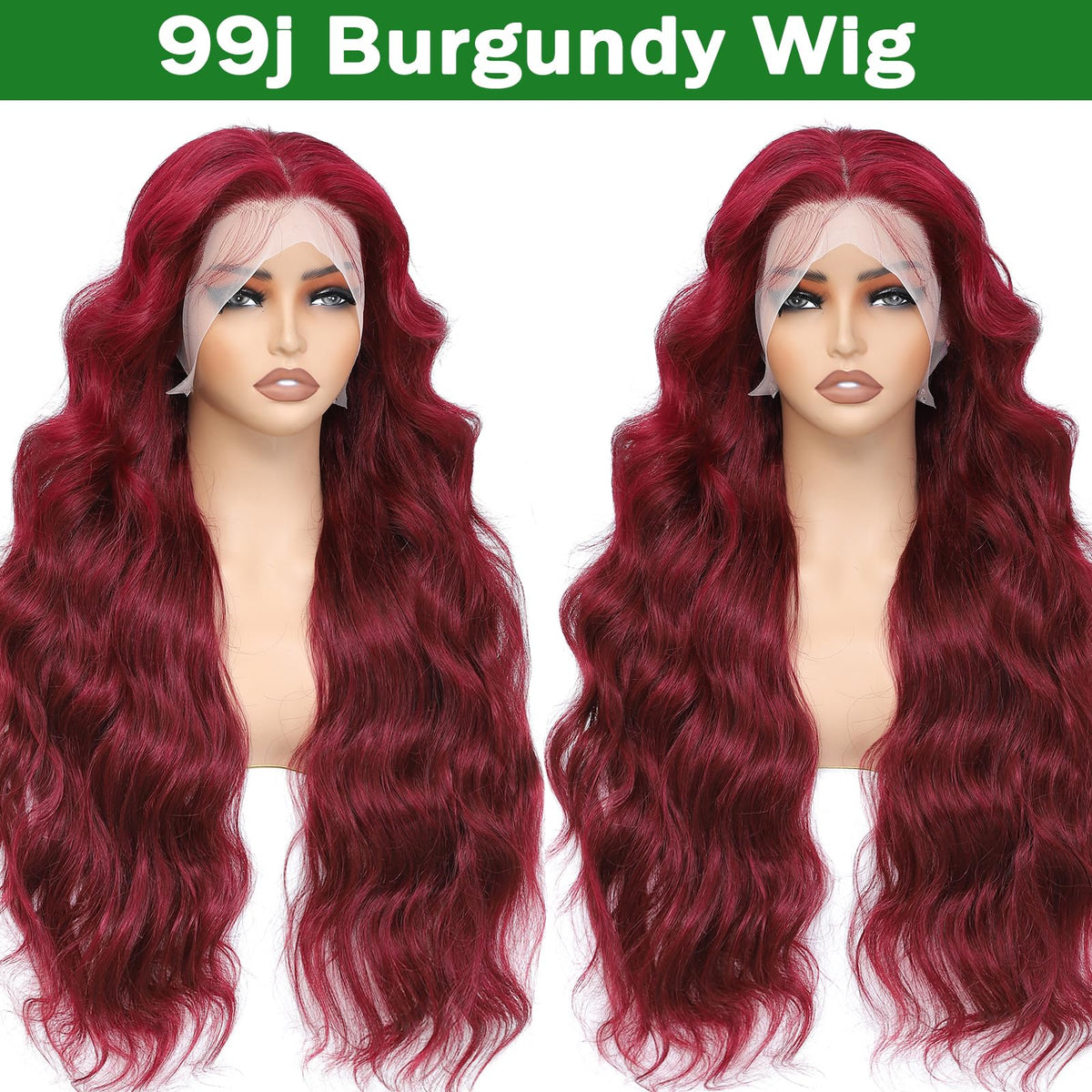 MUZOJET body wave wig 99J lace front for soft, voluminous movement