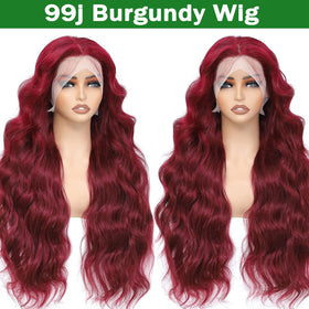 MUZOJET body wave wig 99J lace front for soft, voluminous movement