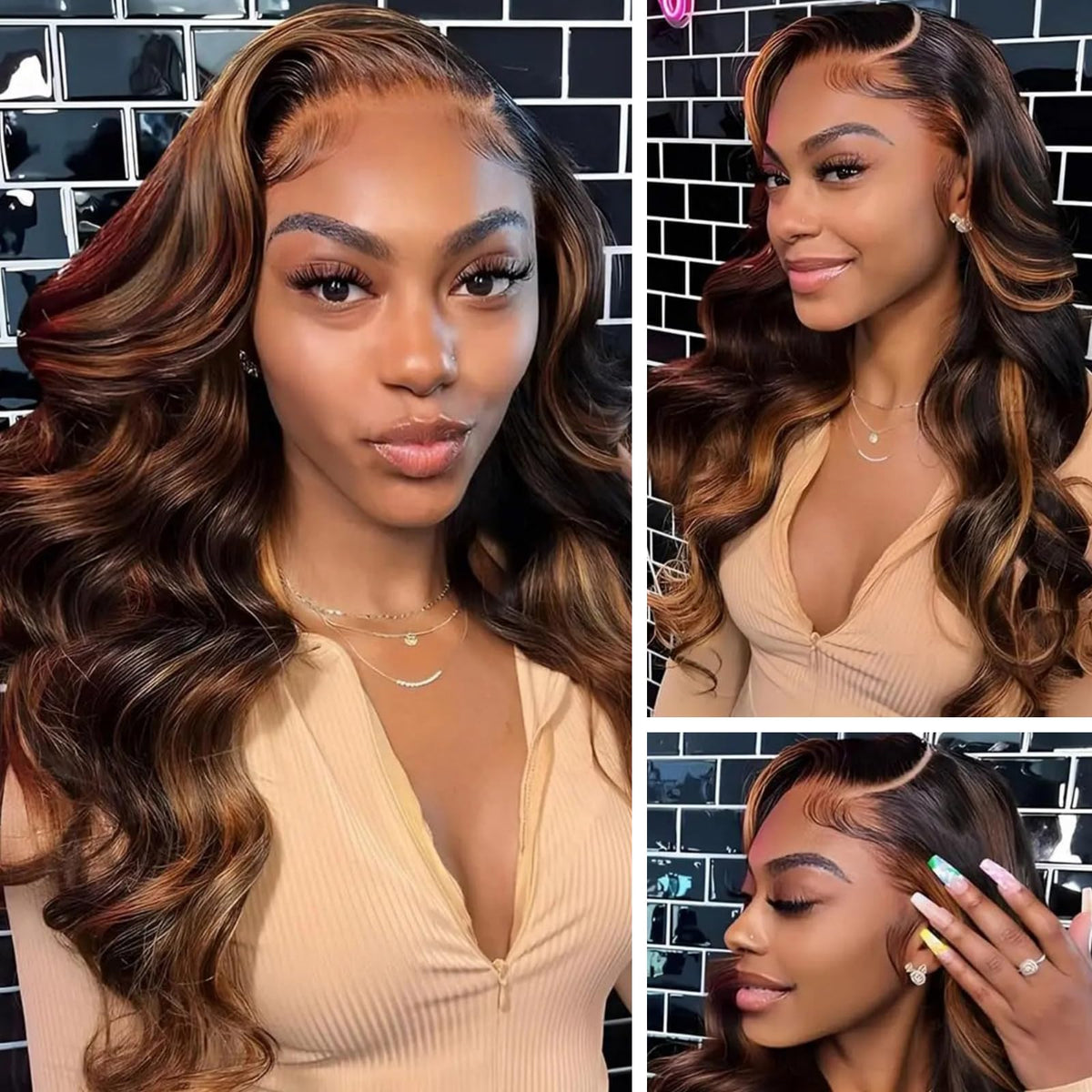 Pre-plucked baby hairs on MUZOJET wig create a natural looking hairline