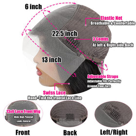 MUZOJET pre-plucked hairline lace front wig natural edge
