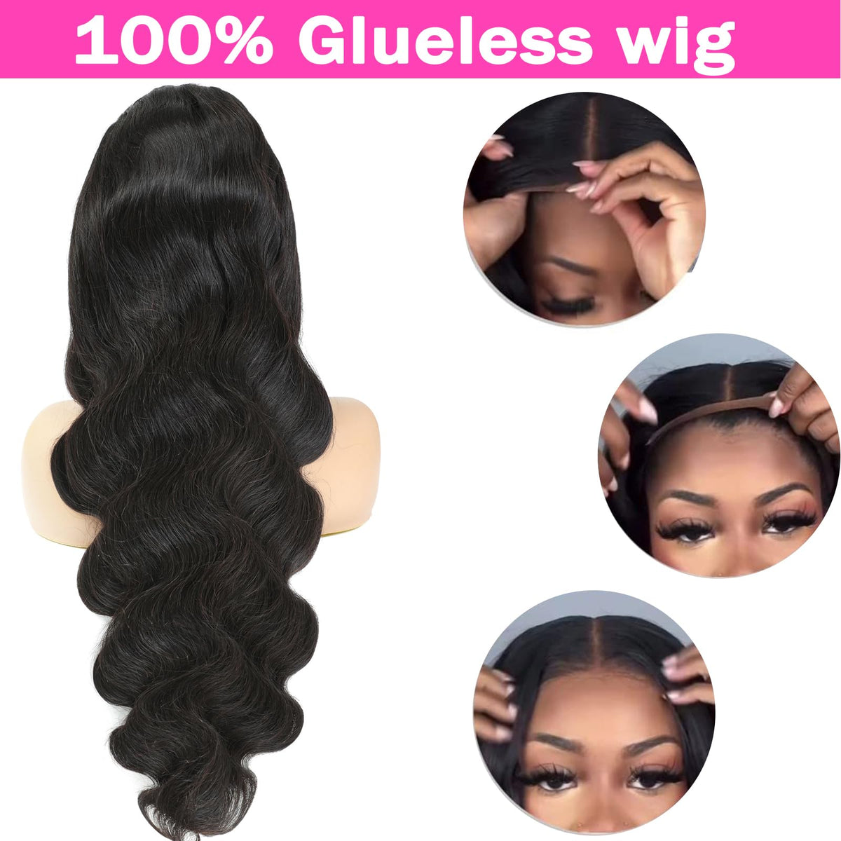 MUZOJET Pre-plucked natural hairline enhances ready-to-wear look.
