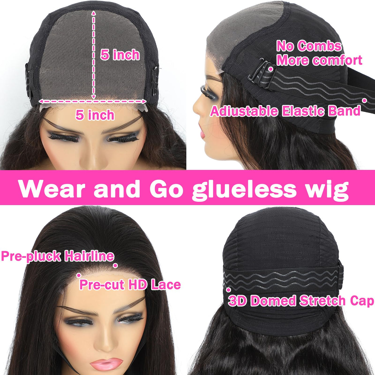 MUZOJET Swiss HD lace provides comfortable wear and smooth edges.