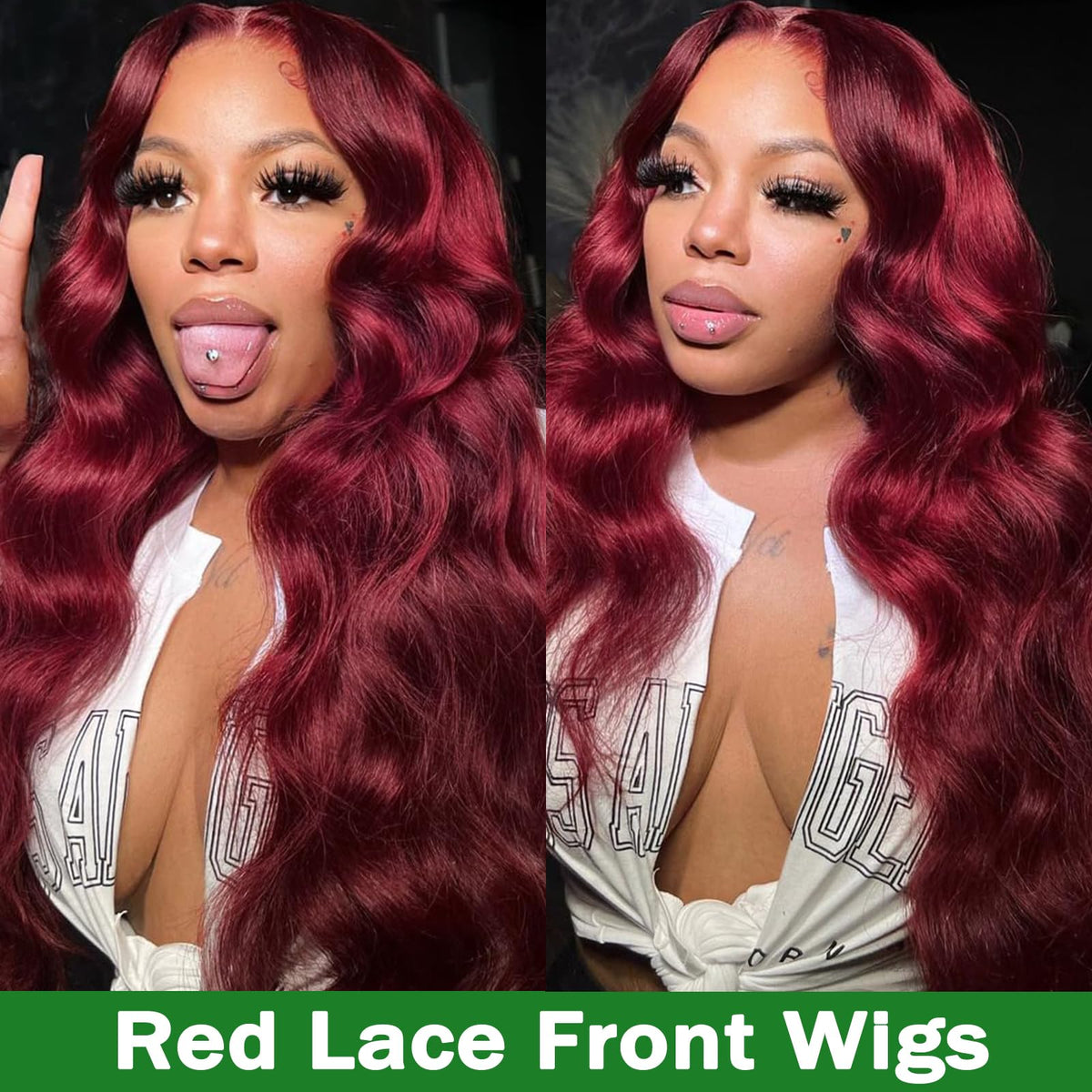 MUZOJET warm-tone wine red wig 26 inch for a dramatic, everyday look