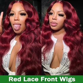 MUZOJET warm-tone wine red wig 26 inch for a dramatic, everyday look