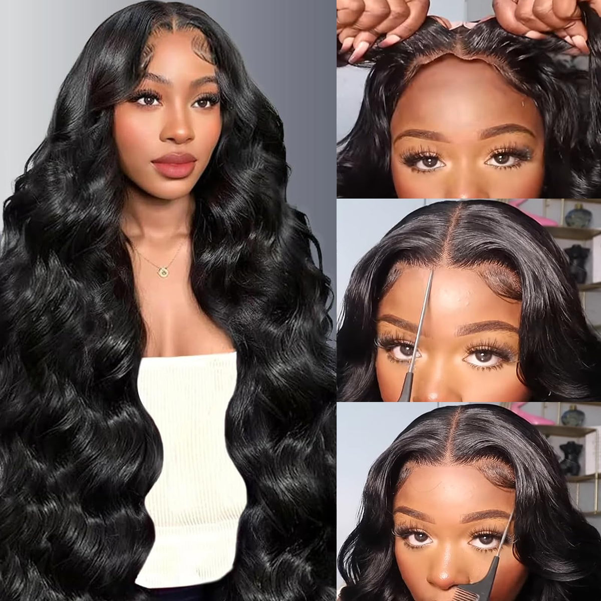 MUZOJET Wear and Go wig with 5x5 closure for natural parting and easy styling.