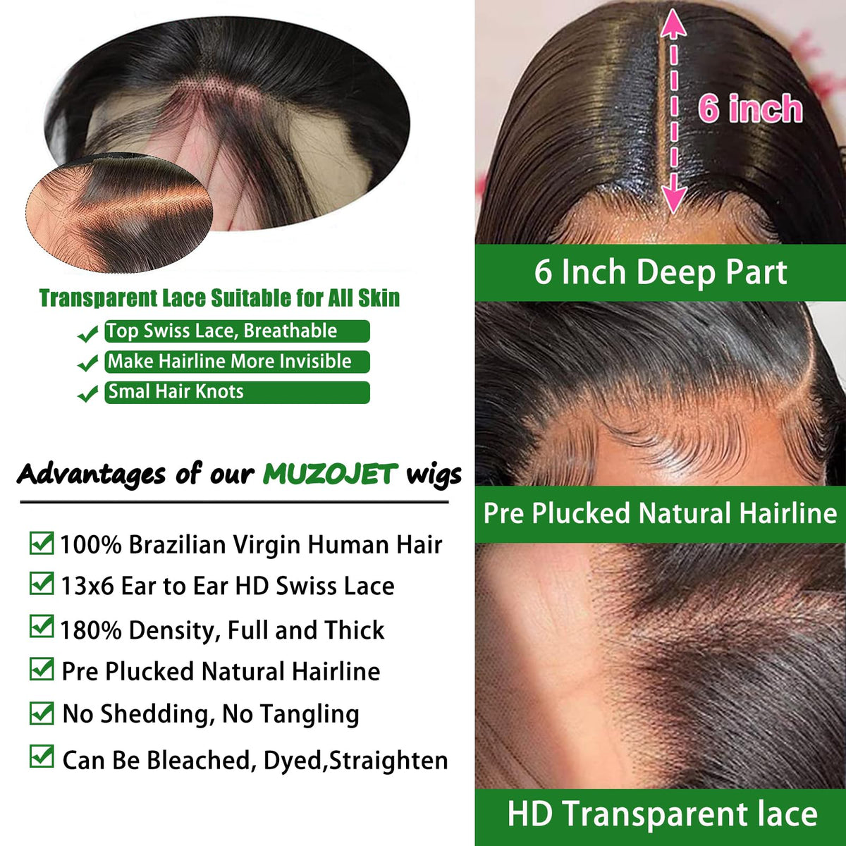 MUZOJET body wave texture close-up for natural movement