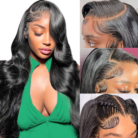 MUZOJET frontal wig 24inch with HD lace front for natural parting and seamless look