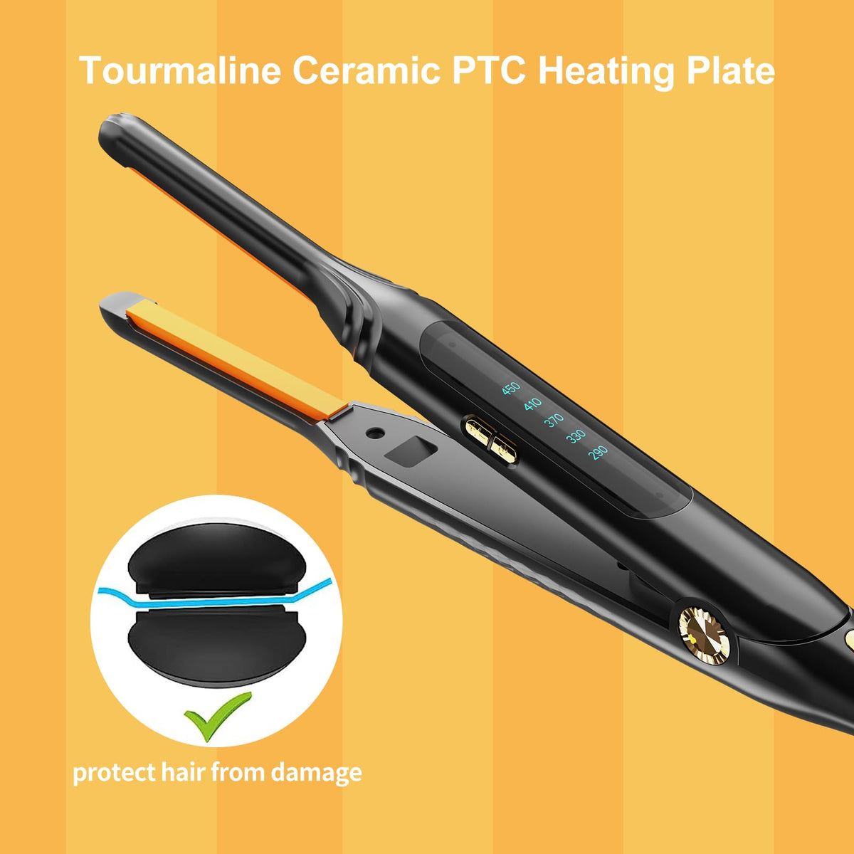 Mvxitanny flat iron LED display shows temperature for easy control