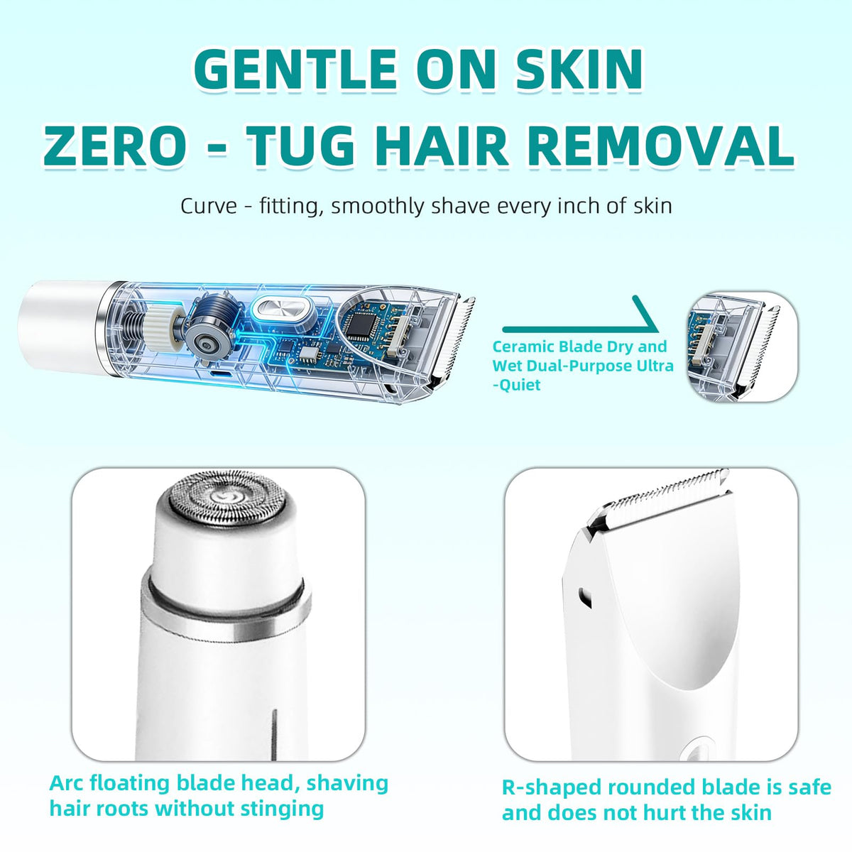 MWAKCM bikini trimmer cleaning brush and guard included.