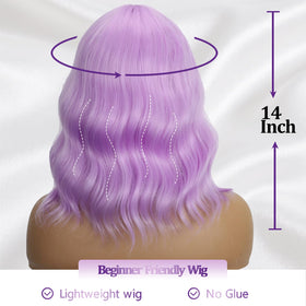 Mxayhnajxl cosplay wig in purple waves for creative costumes.