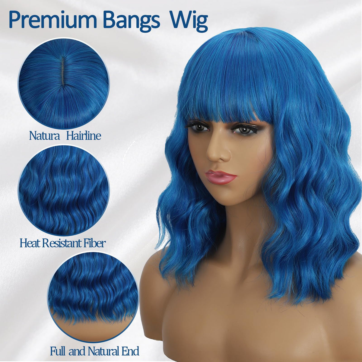Mxayhnajxl short-wavy bob wig cap close-up showing fit.
