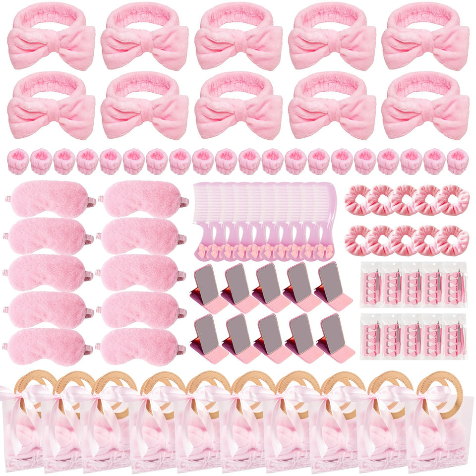 MXQHXZSX pink spa headband set for comfortable skincare routines.