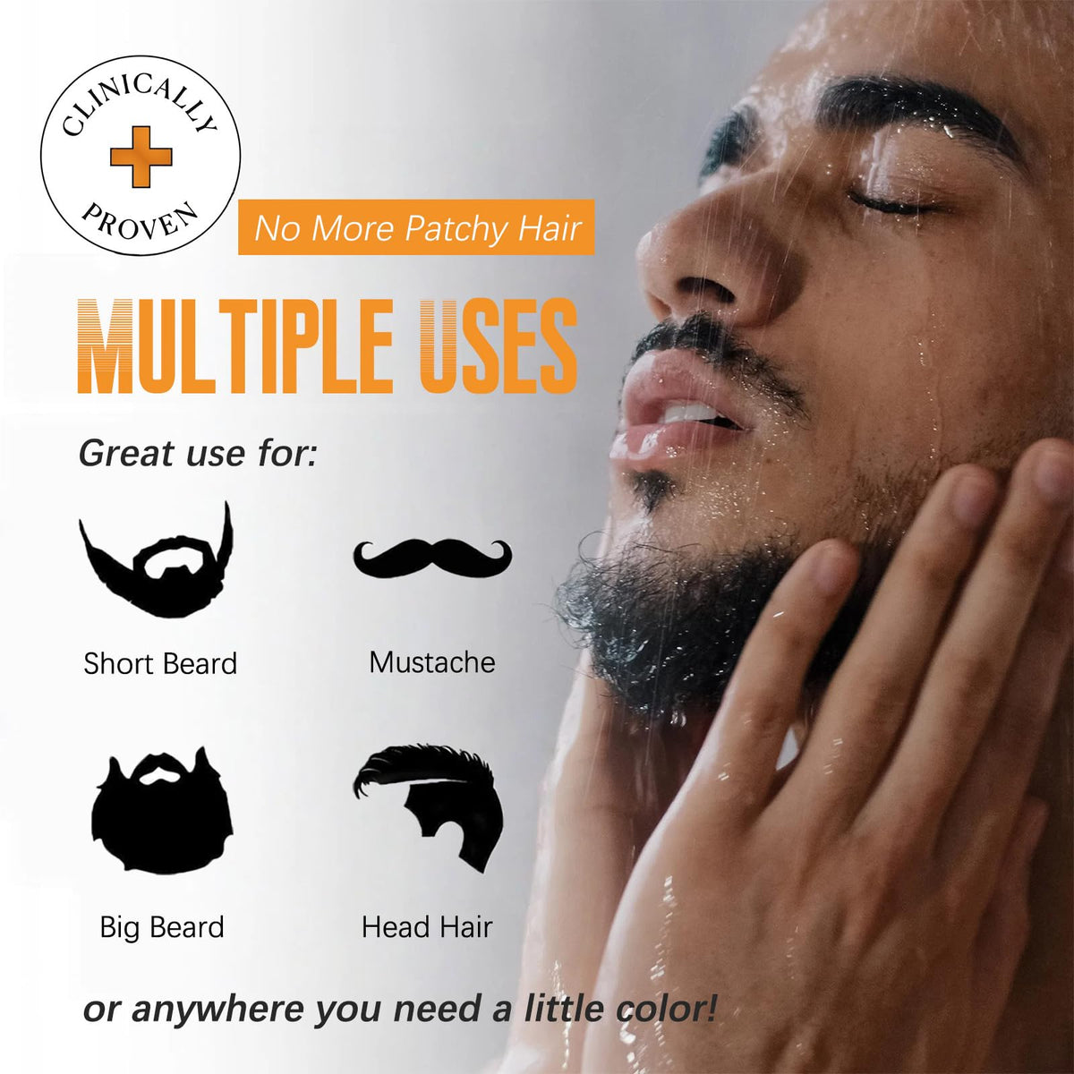 Mxvbaty beard dye shampoo before-after showing seamless gray blending