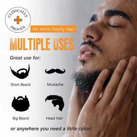 Mxvbaty beard dye shampoo before-after showing seamless gray blending