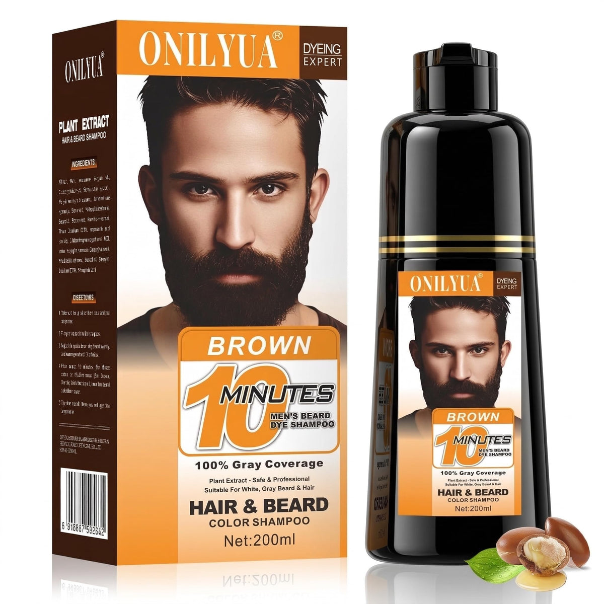 Mxvbaty beard dye shampoo bottle pour for quick gray coverage in the shower