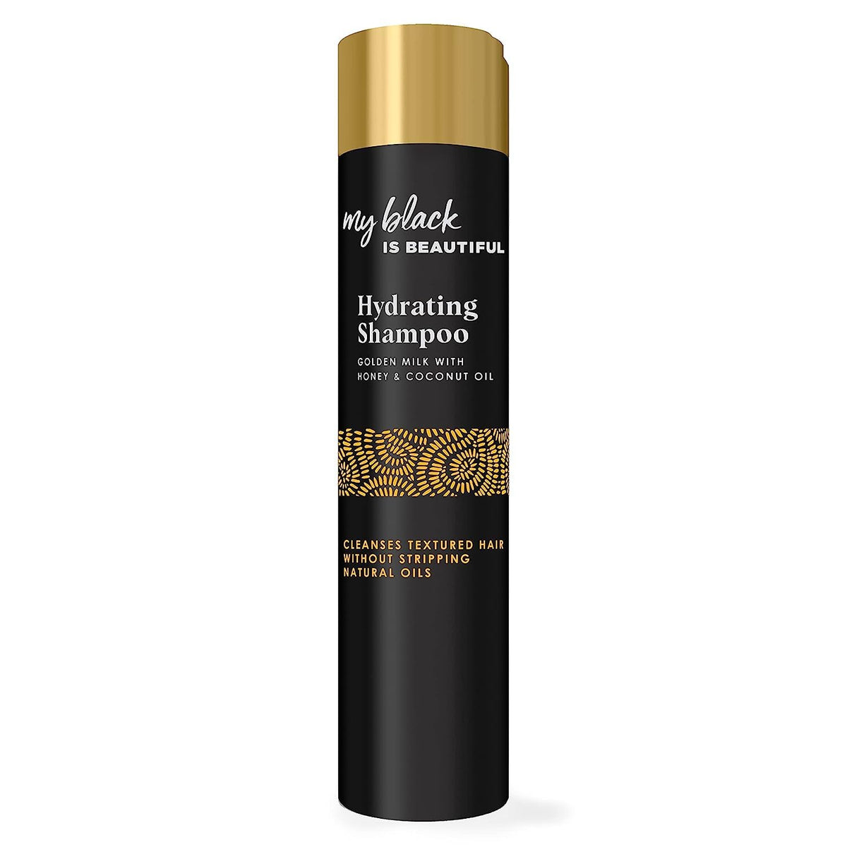 My Black Is Beautiful Hydrating Shampoo bottle pouring for curly moisture