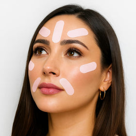 My Flexy Face Tape Strips on cheek area for comfortable contouring overnight.