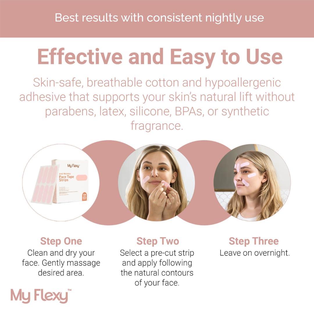 My Flexy Face Tape Strips for smile lines to support skin overnight.