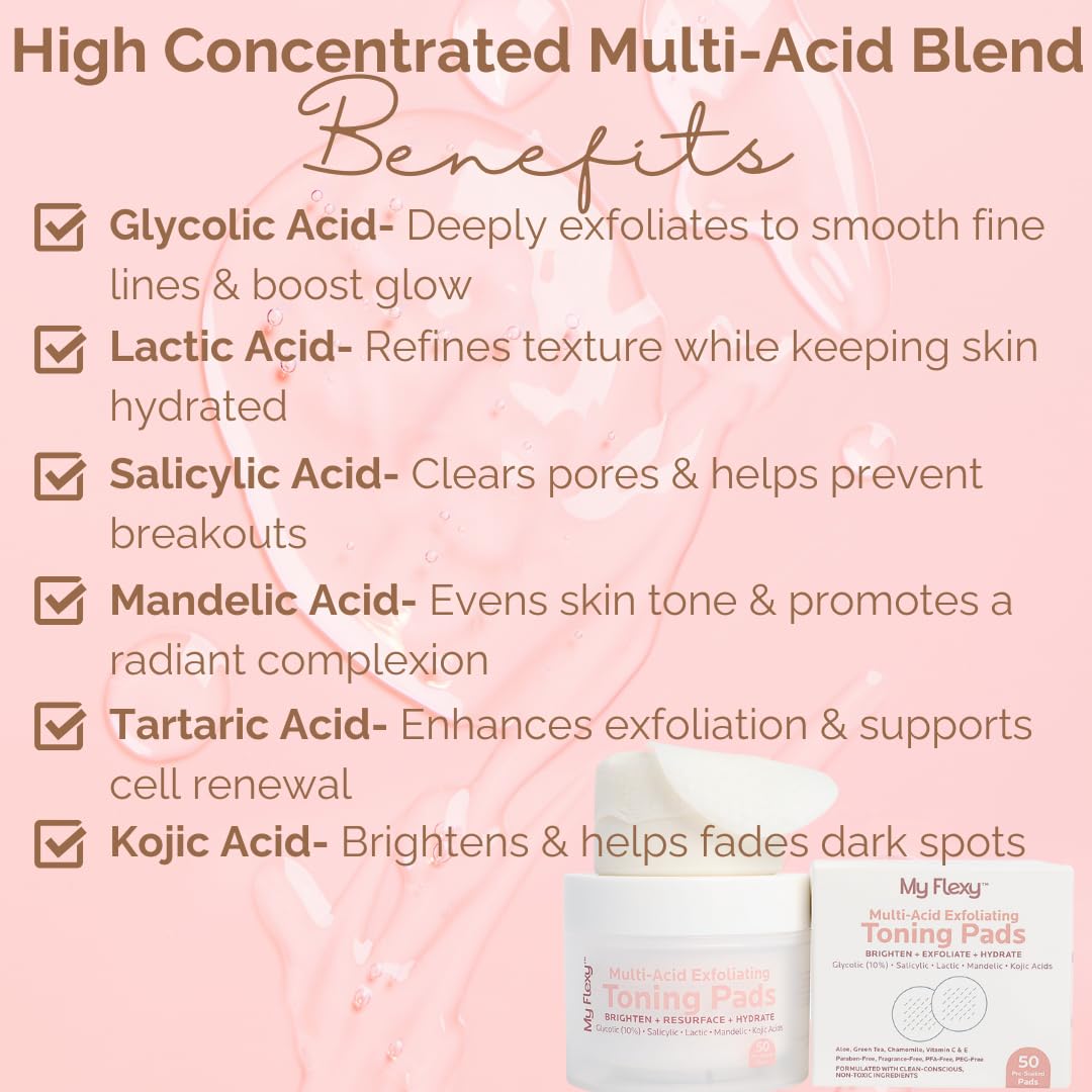 My Flexy kojic acid and vitamin C brightening pad for radiant skin.