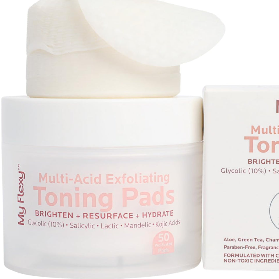 My Flexy toning exfoliating face pad pack for smoother skin and refreshed appearance.