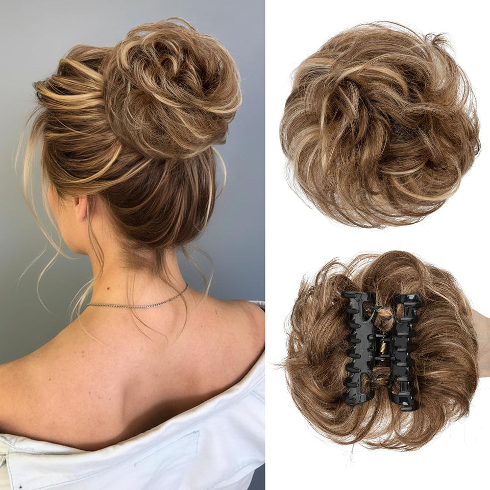 MY-LADY claw clip bun hair piece keeps your bun secure all day.