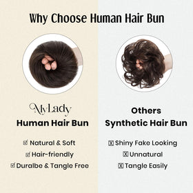 MY-LADY donut chignon assembly creates an elegant updo with subtle fullness.