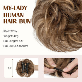 MY-LADY donut-chignon extension adds effortless updo styling.