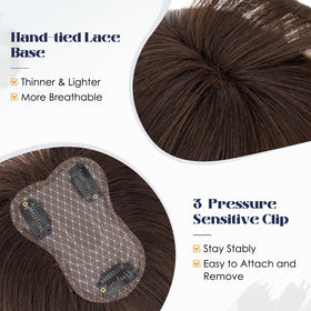MY-LADY hair topper clip-in with three clips for secure, all-day wear
