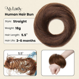 MY-LADY messy bun hair piece on bun in motion highlights natural volume