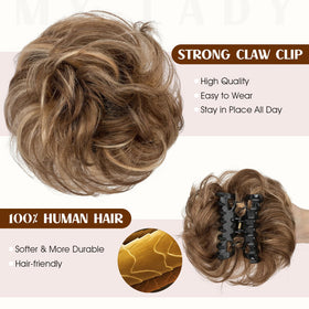 MY-LADY messy bun hair piece in real human hair texture for natural-looking volume.