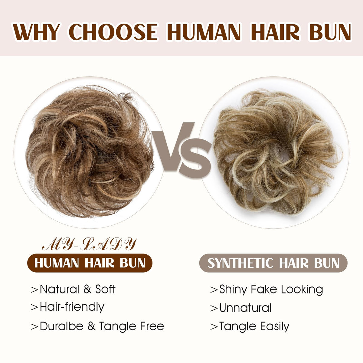 MY-LADY ponytail extension with wavy texture for fuller look.