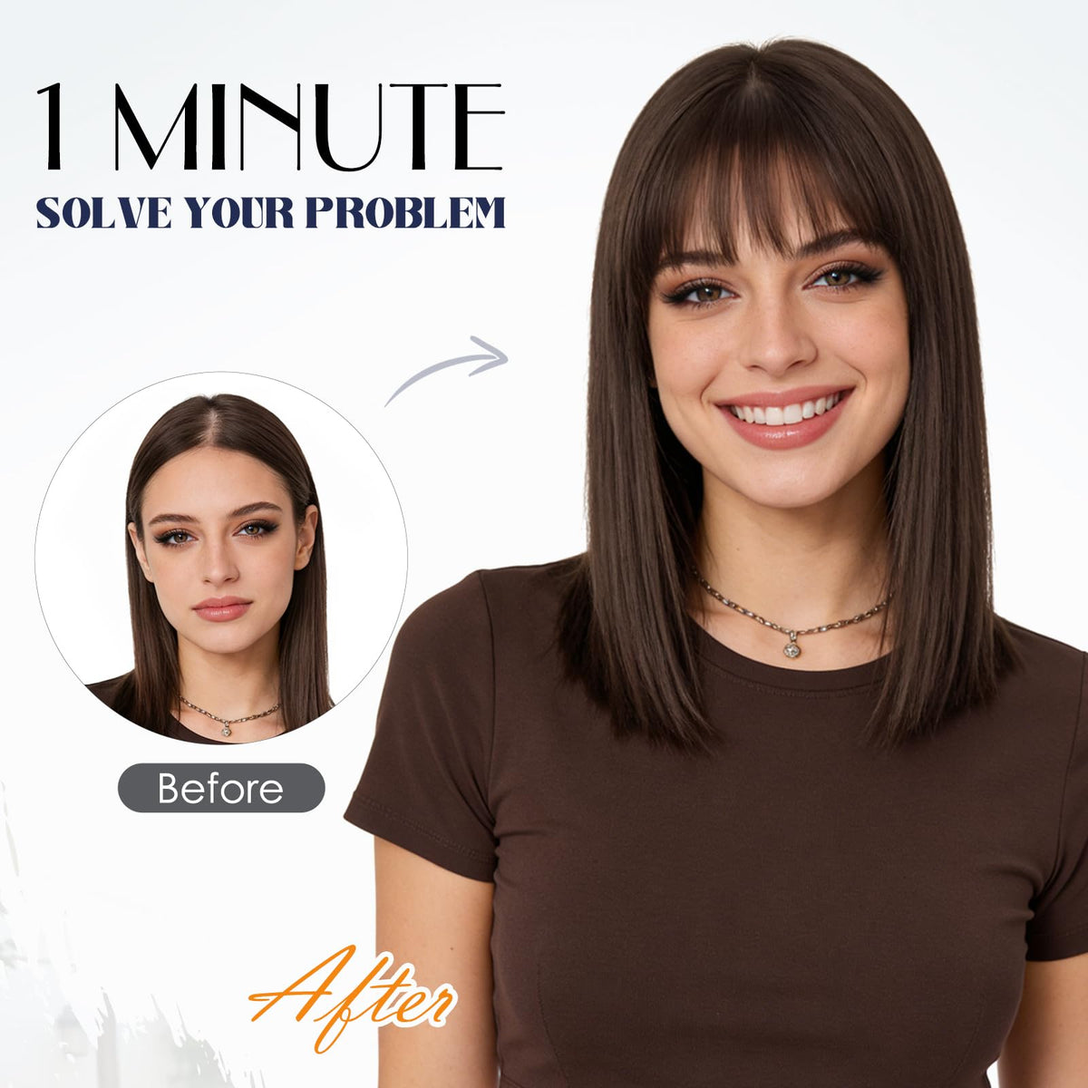 MY-LADY hair topper stays secure with clips during everyday activities