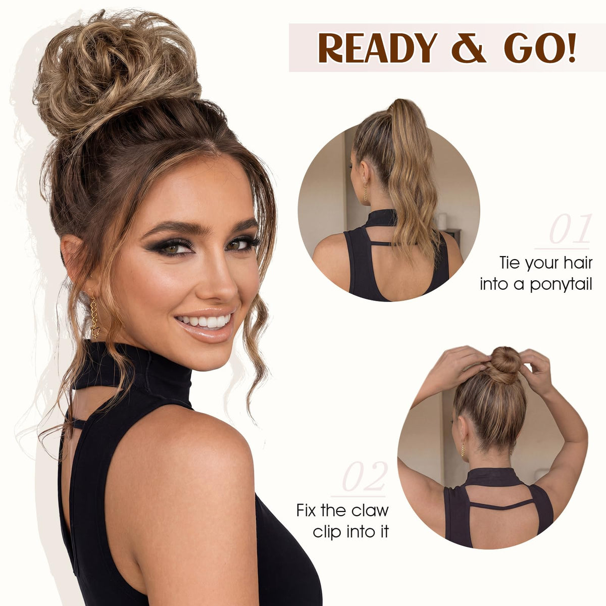 MY-LADY wavy scrunchie hairpiece for versatile everyday wear.