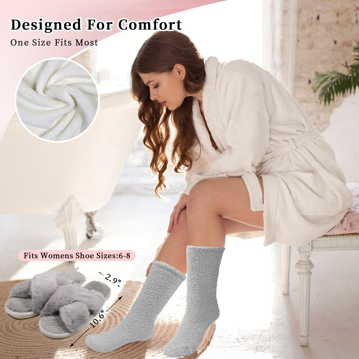 My Novel Things fluffy socks, plush warmth for chilly days at home.