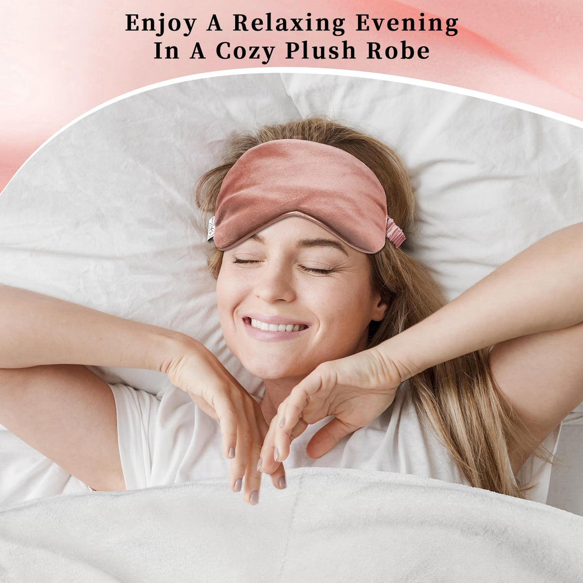 My Novel Things silky eye mask red, blocks light for calmer sleep.