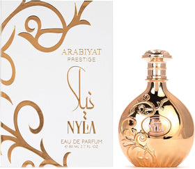Nyla EDP bottle in rose gold showcasing premium craftsmanship and unisex appeal