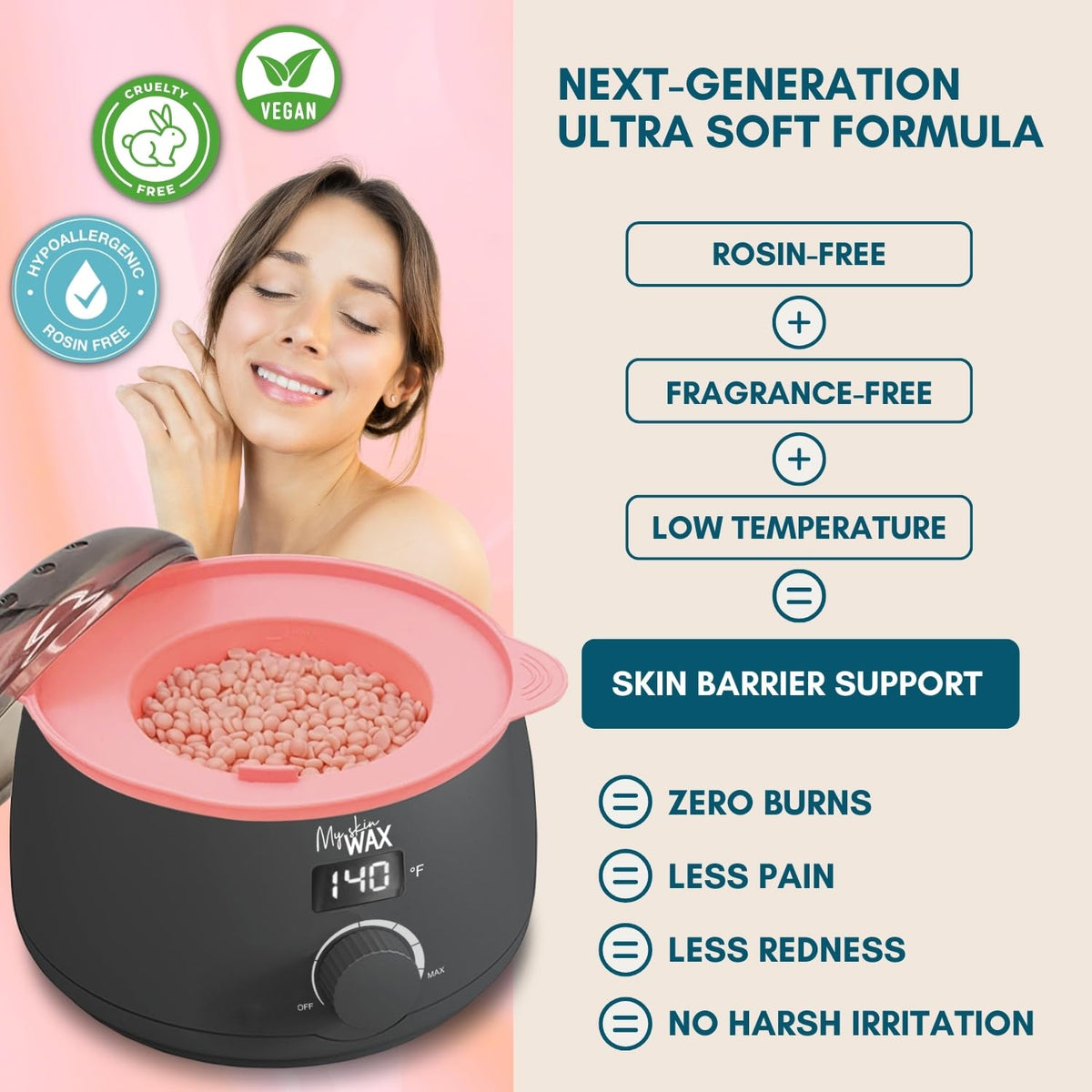 My Skin WAX low-temperature wax applies comfortably on skin