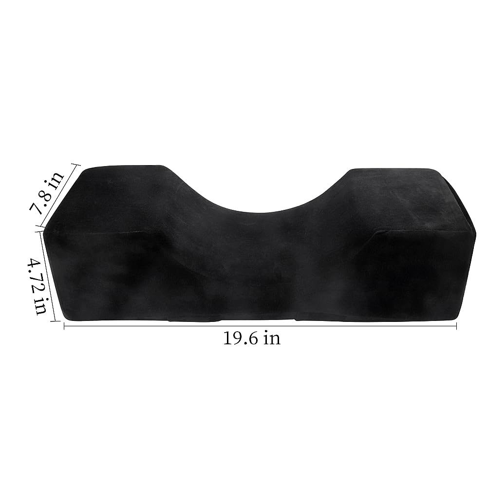 Myaokue-up plush velvet pillow keeps tools within reach via side pockets.