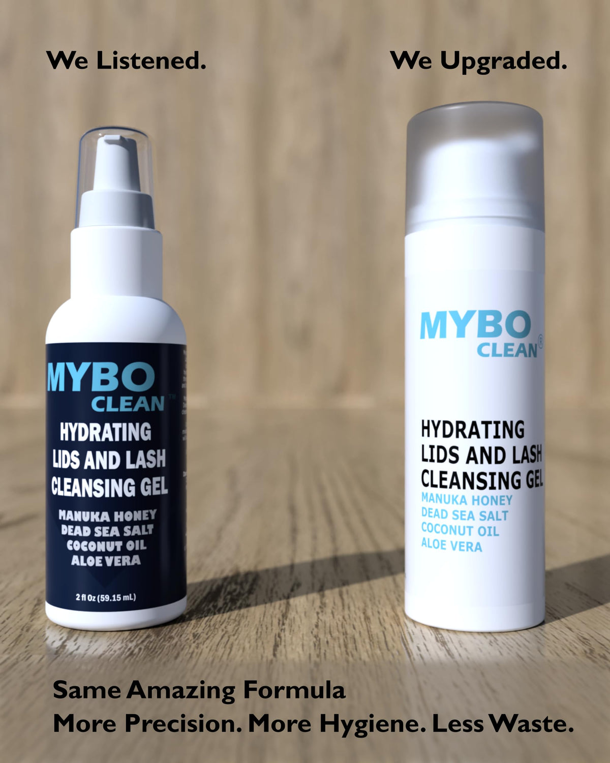 Myboclean Manuka honey UMF16 infusion bottle highlights soothing, nourishing lashes.